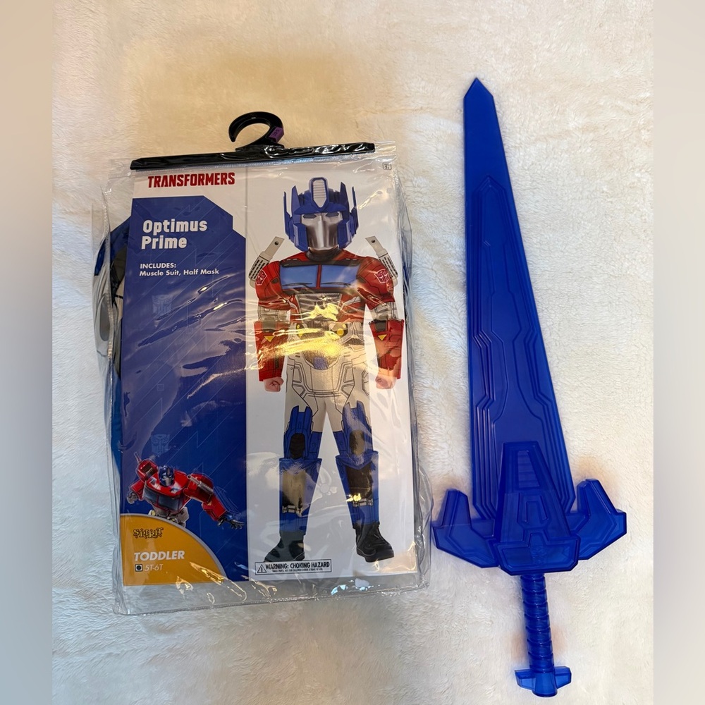 Transformers Optimus Prime Toddler Costume- Toddler 5T-6T Mask and Sword